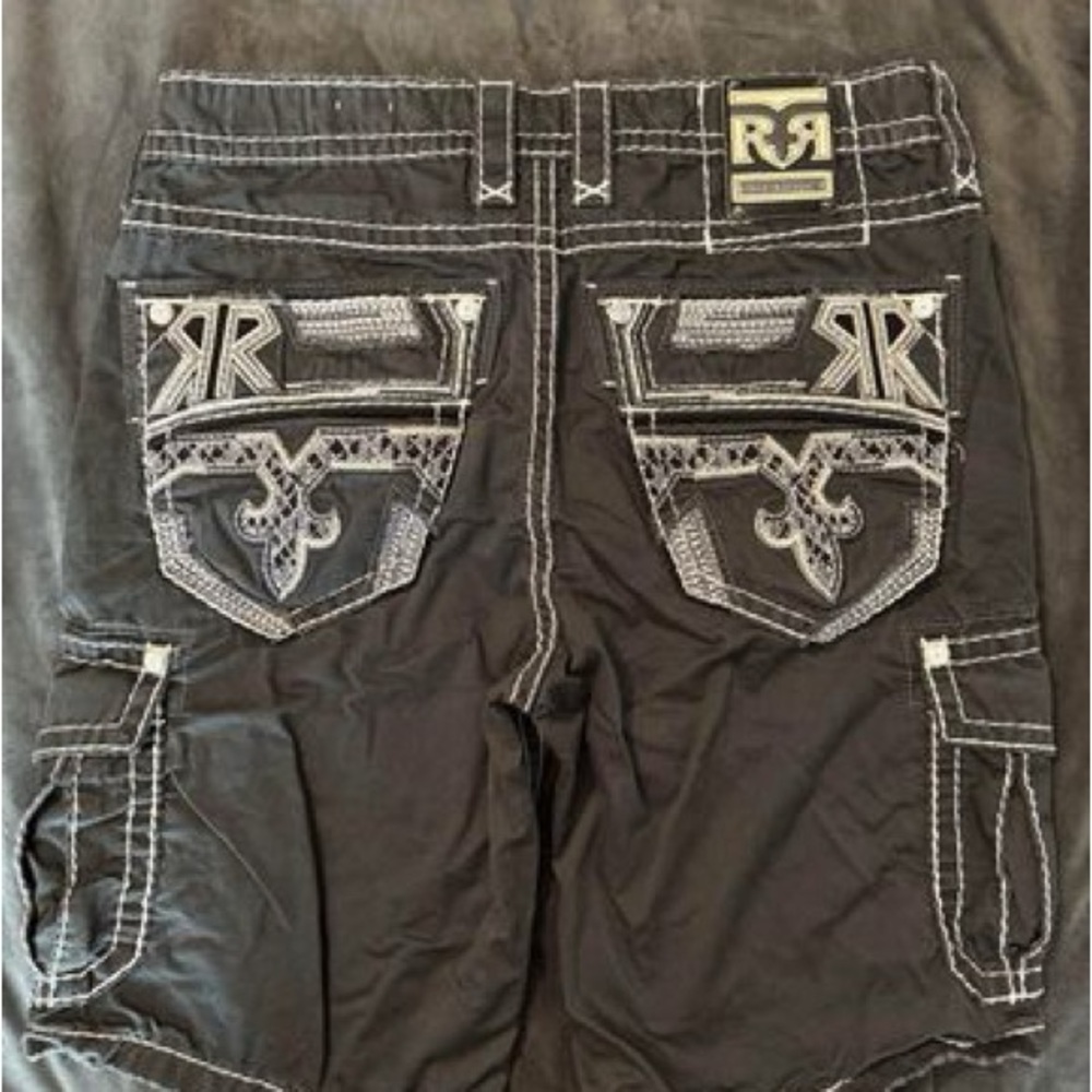 Rock Revival size 36 Black Cargo Shorts for Men